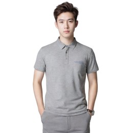 【Buy Grey Lapel Short Sleeve Polo Shirt】|CHAI ELECTRICAL & ENGINEERING |Light Grey Fabric|Lapel Design|Short Sleeve Structure|Blue Embroidered Logo on Left Chest Pocket|Comfortable Straight Fit|Engineering Design|Short Sleeve Polo Supplier P1828 【Buy Grey Lapel Short Sleeve Polo Shirt】|CHAI ELECTRICAL & ENGINEERING |Light Grey Fabric|Lapel Design|Short Sleeve Structure|Blue Embroidered Logo on Left Chest Pocket|Comfortable Straight Fit|Engineering Design|Short Sleeve Polo Supplier P1828